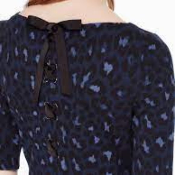 KATE SPADE Leopard Print Lace-up Ponte Dress - Picture 3 of 5